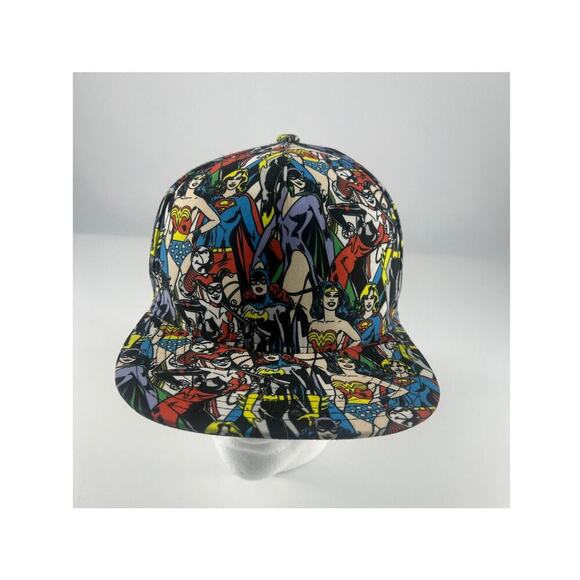 DC Comics Hat Snapback Wonder Women Lady Heroes Multicolor Adult Unisex Black - Picture 1 of 7
